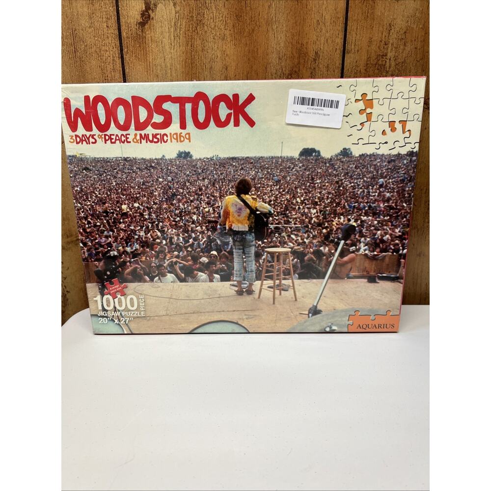 Aquarius WOODSTOCK 3 Days Peace & Music 1000 Piece Jigsaw Puzzle 20"x27" NEW